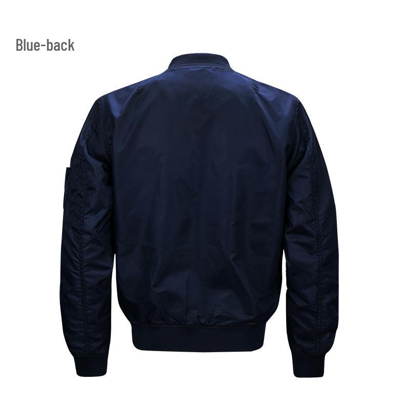 Plus Size Men's MA-1 Pilot Jacket - Sporty Stand-up Collar Casual Wear