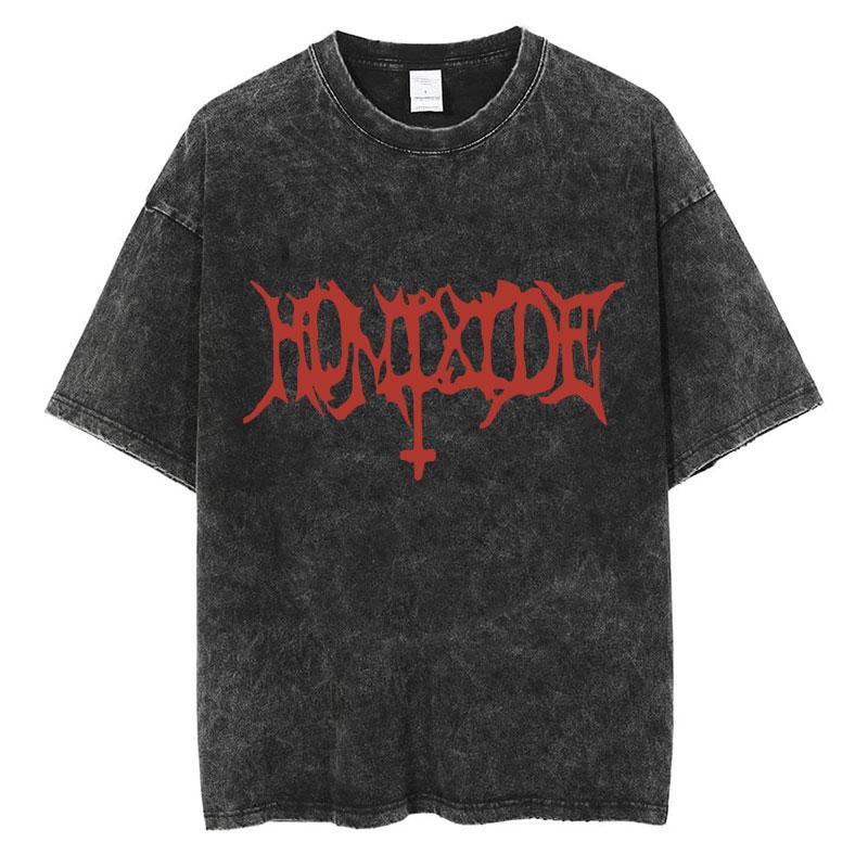 Rapper Playboi Carti Álbum Musical Die Lit Camiseta Lavada Hombres Mujeres Hip Hop Camisetas Populares Moda Camisetas Góticas Algodón Streetwear