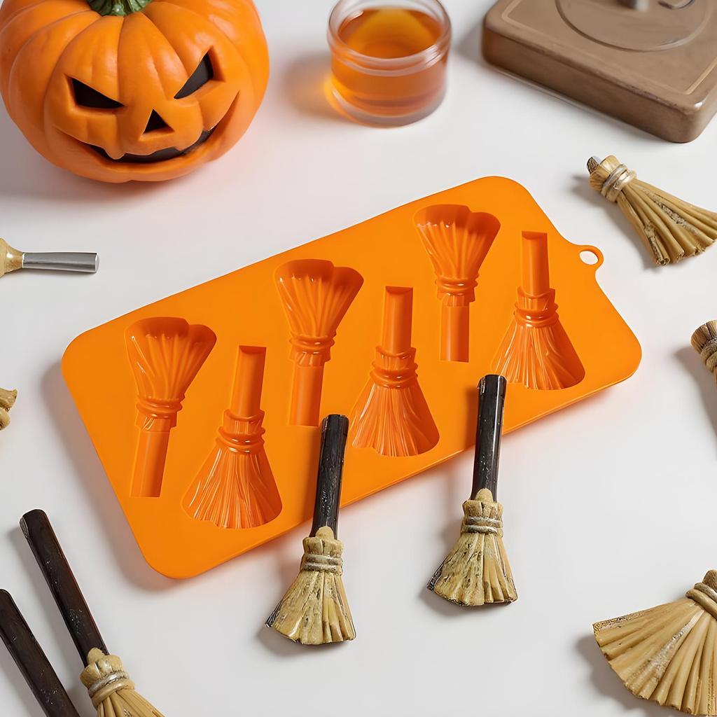 Halloween Pumpkin Silicone Cake Mold Spider Broom Molds for Chocolate Mousse Jelly Pudding Dessert Bakeware Pan Decorating Tools