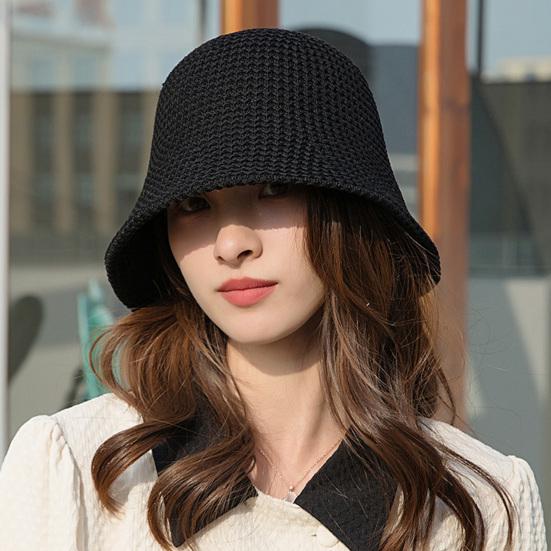 

Женская шляпа-ведро для отпуска, тонкая однотонная однотонная шляпа-ведро с защитой от ультрафиолета, солнцезащитный крем с короткими полями, складная легкая купольная кепка для свиданий