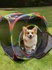 Square Foldable Outdoor Mesh Cat Tunnel Breathable Summer Kitty Tent with Play Tunnel Interactive Pet Play Cube Toys