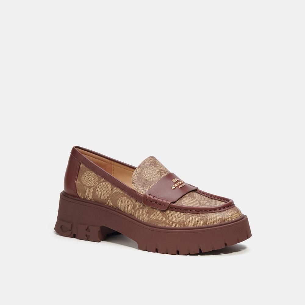

Лоферы Coach Ruthie из фирменной ткани цвета хаки, орех US 5/Regular