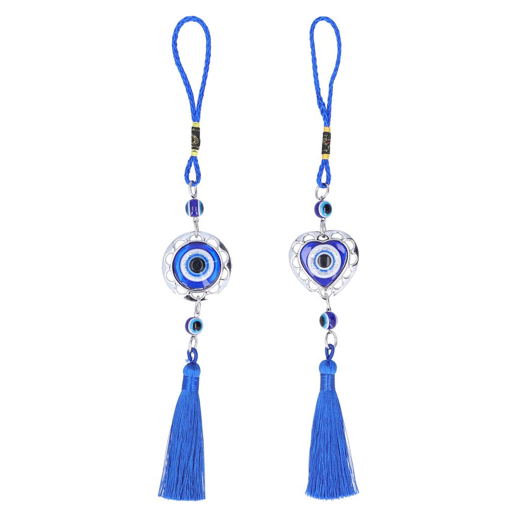 5Pcs Evil Eye Pendant Coloured Glaze Blue Tassel Exquisite Design Good Luck Evil Eye Decor for Room 