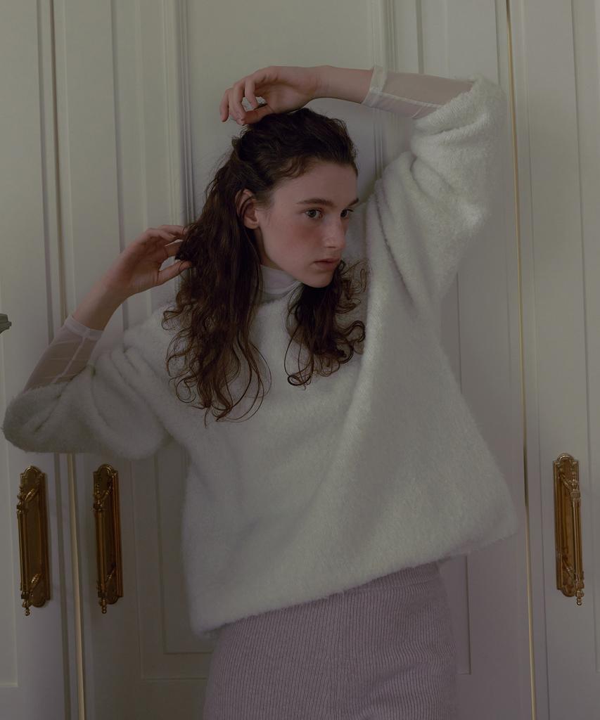 Obeodyupeulleeo Furry Wool Knit_Ivory