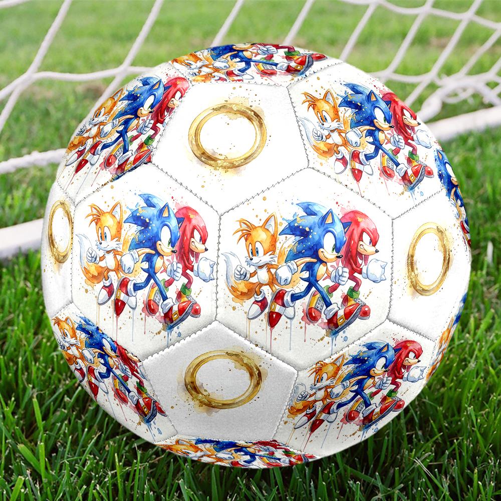 1pc Sonic the Hedgehog Football Soccer Ball Size 5 Indoor Soccer Ball Fashion Colorful  Backyard Game -Great For Sports Fans Gift HE38