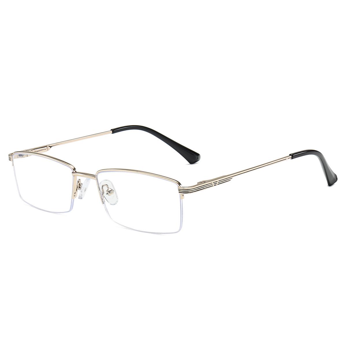 

Стильные мужские очки в полуоправе из металла: Защита от синего света, совместимость с близорукостью.