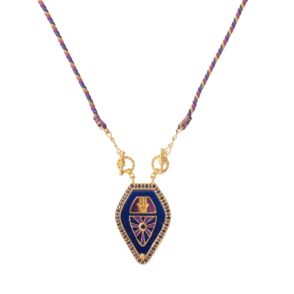 Stylish And Simple Color Rope Love Tarot Pendant Necklace Lucky Bead Chain Gold-Plated Color Retention