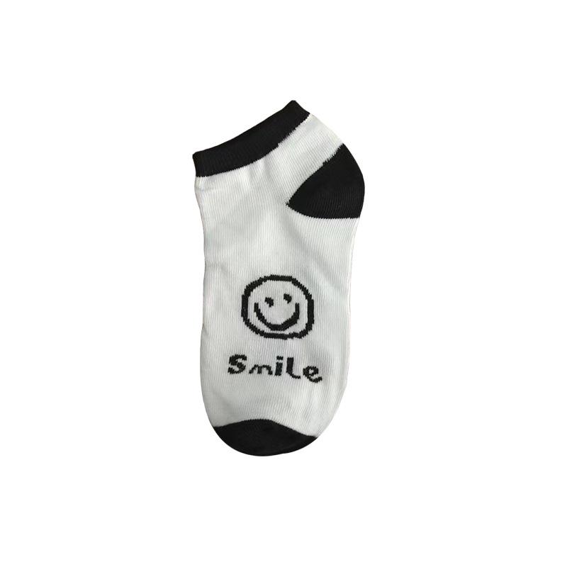 

Женские тонкие носки длиной до щиколотки в японском стиле, весна-лето, черно-белые One Size