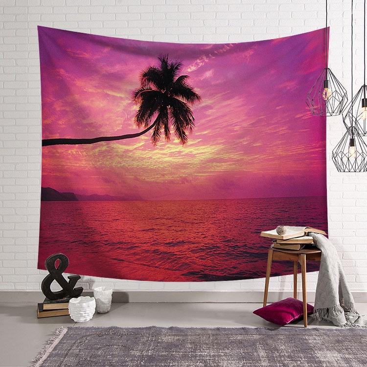 Background Tapestry Wall Rug Beach Towel Sea View Series Live Picnic Wallpaper Bedroom Dormitory Room Bedside Wall Rug