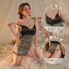 Nacht lauschend Räucherstäbchen Dessous Leopardenmuster Verführung Sexy Pyjama Reiner Verlangen Stil Offener Schritt Uniform Anzug