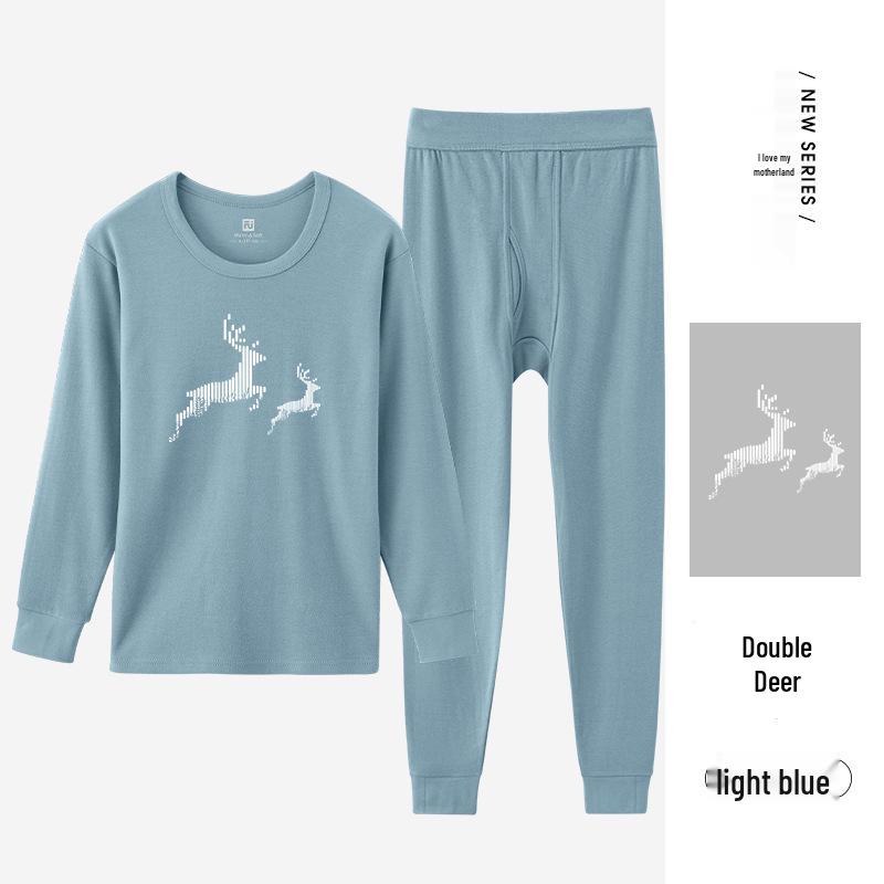 Men's Cotton Thermal Underwear Set for Autumn & Winter – Youth Round Neck Antibacterial
