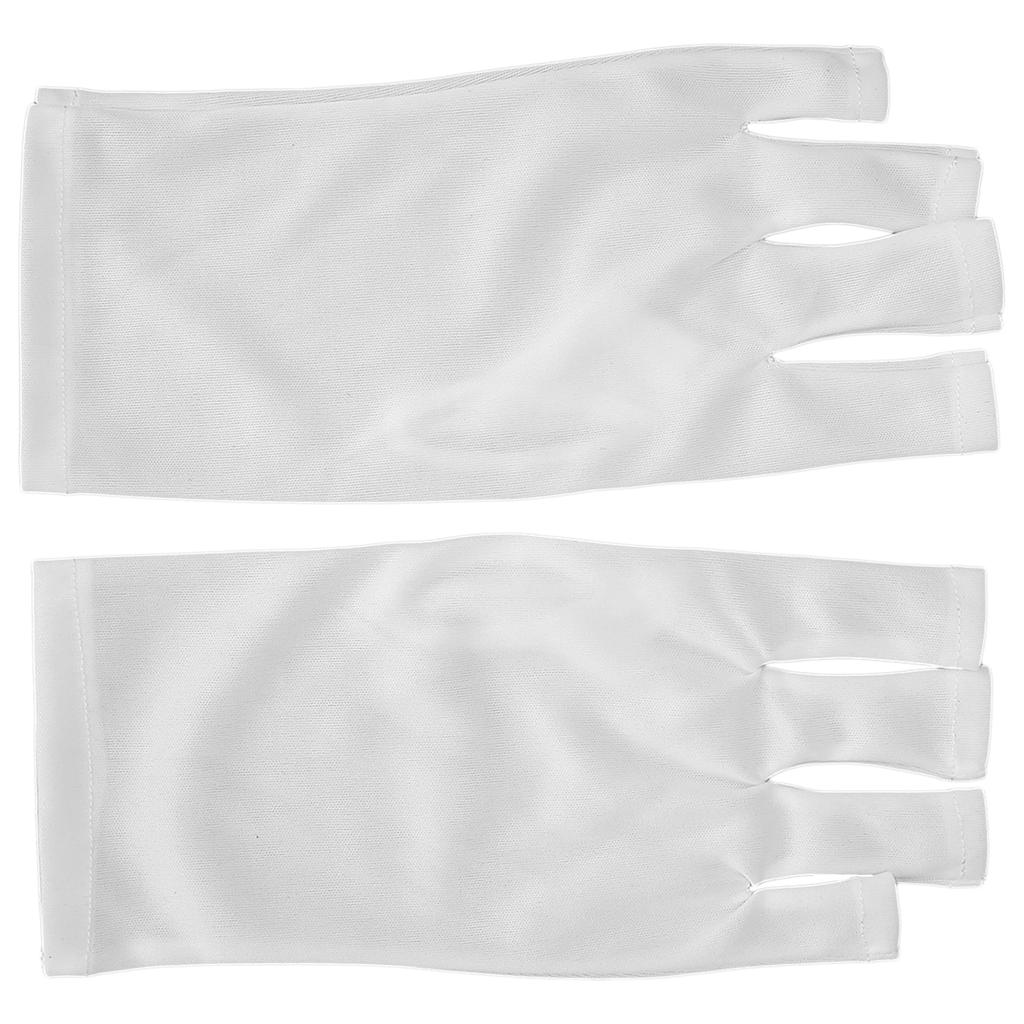 1 Pair AntiUV Glove LED Nail Art Curing Lamp UV Protection Glove Nail Art Skin Care Glove(White )