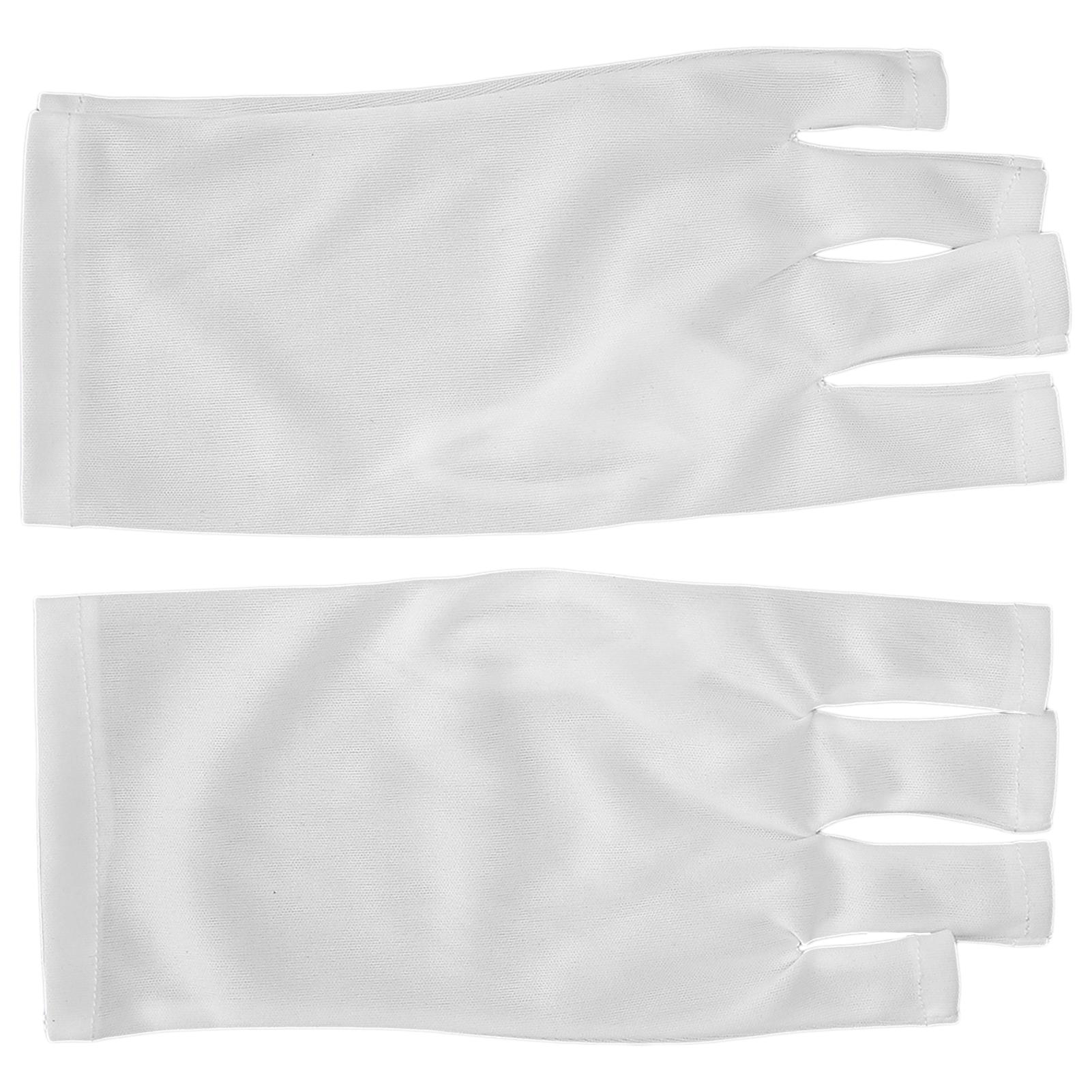 

1 пара антиУФ-перчаток, светодиодная лампа для отверждения ногтей, перчатки для защиты от ультрафиолета, перчатки для ухода за кожей, перчатки для дизайна ногтей(белый ) белый