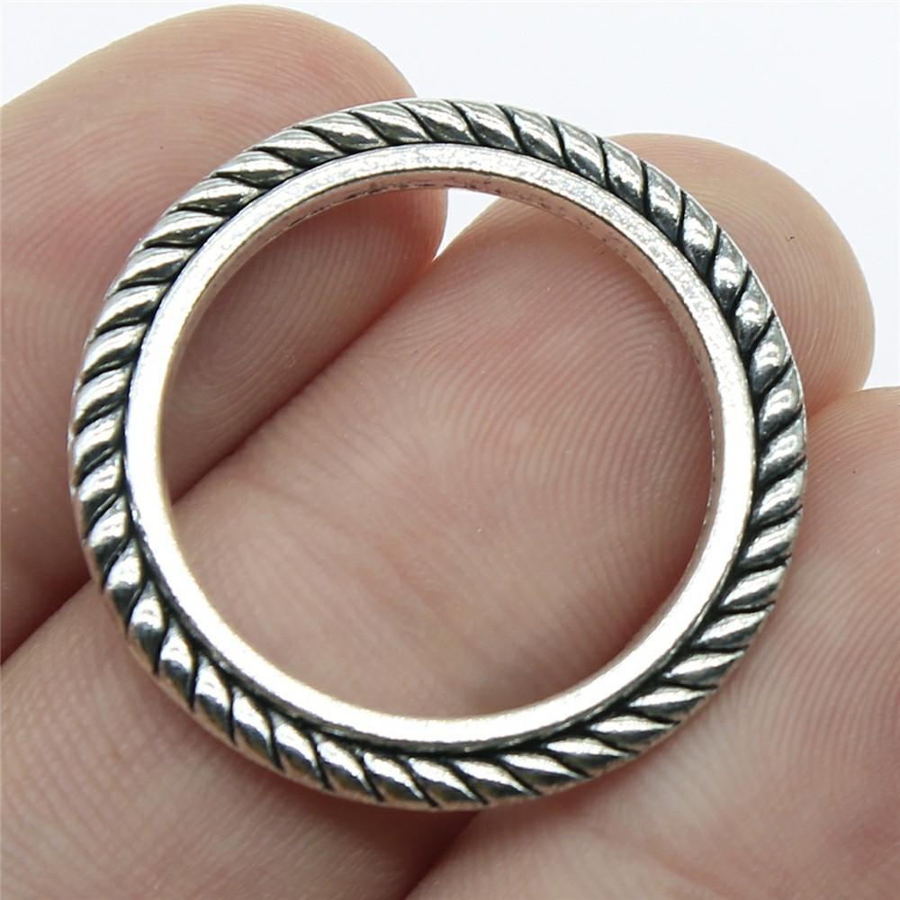 10pcs Charms Round & Oval Loops Connector DIY Jewelry Findings For Jewelry Making Accessories Antique Silver Color