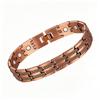 Red Copper Shield Pattern Magnetic Bracelet with Fish Scale Design