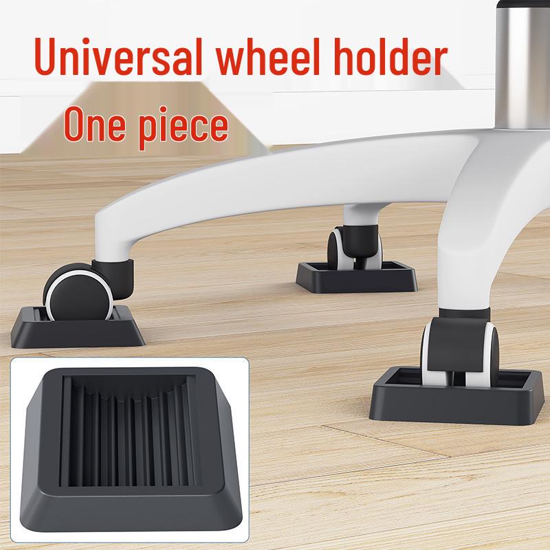 Black Rubber Anti-Slip Wheel Pad for Furniture, Chairs, and Baby Cribs