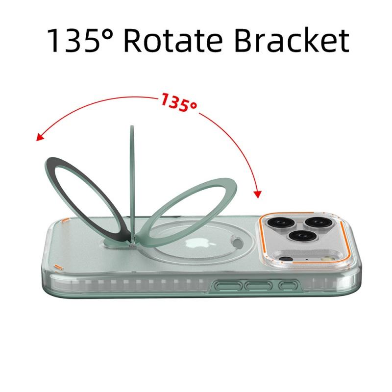 Luxury Magnetic Stand Two-Layer Protection Phone Case For iPhone 17 16 15 11 12 13 14 Pro Max For Magsafe Metal Ring Holder Cover