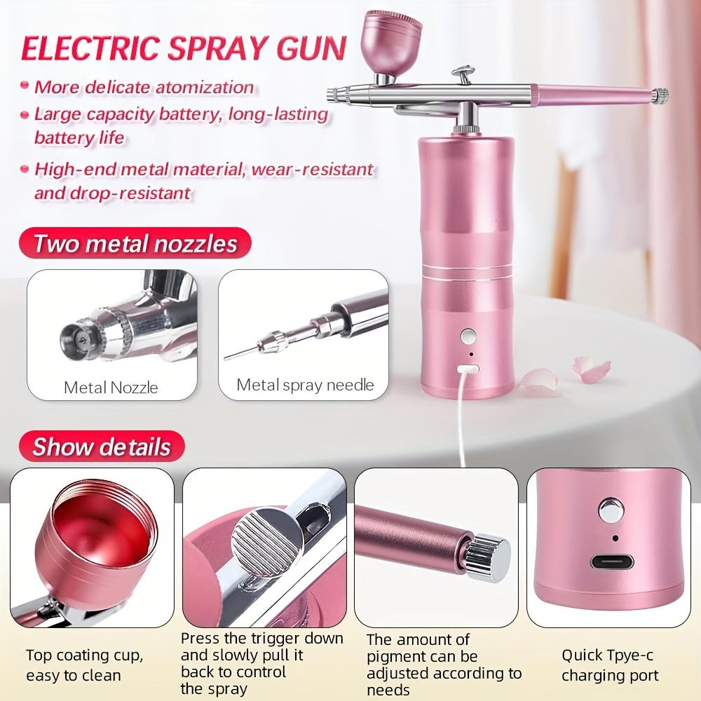 Complete Spray Gun Set with Compressor, Portable Rechargeable High Performance Air Brush,  for Car Coloring, Crafts Spray Painting, Painting