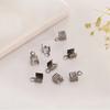 100/300pcs Small Cord End Tip Fold Over Three-wire Fastener Clasp Crimp Bead Cord Buckle Connector for Jewelry Making Supplies