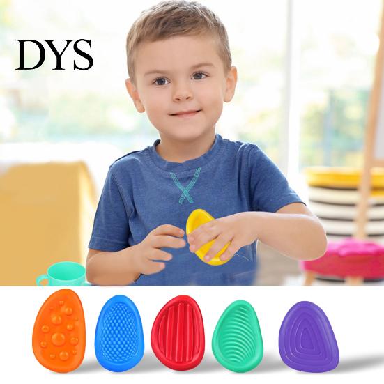 Sensory Stone Kit 6Pcs/Set Kids Silicone Toy Textured Worry Stress Relief Tool Concentration Aid Anxiety Relieving Fidget