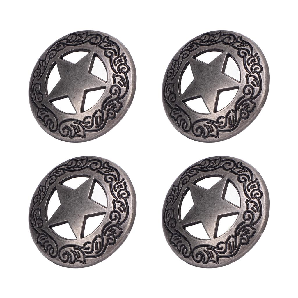 10 Sets Rivets Screws Gunmetal 28mm Hollow Five Pointed Star Rivet and 4.5mm Crossed Screw for Leath