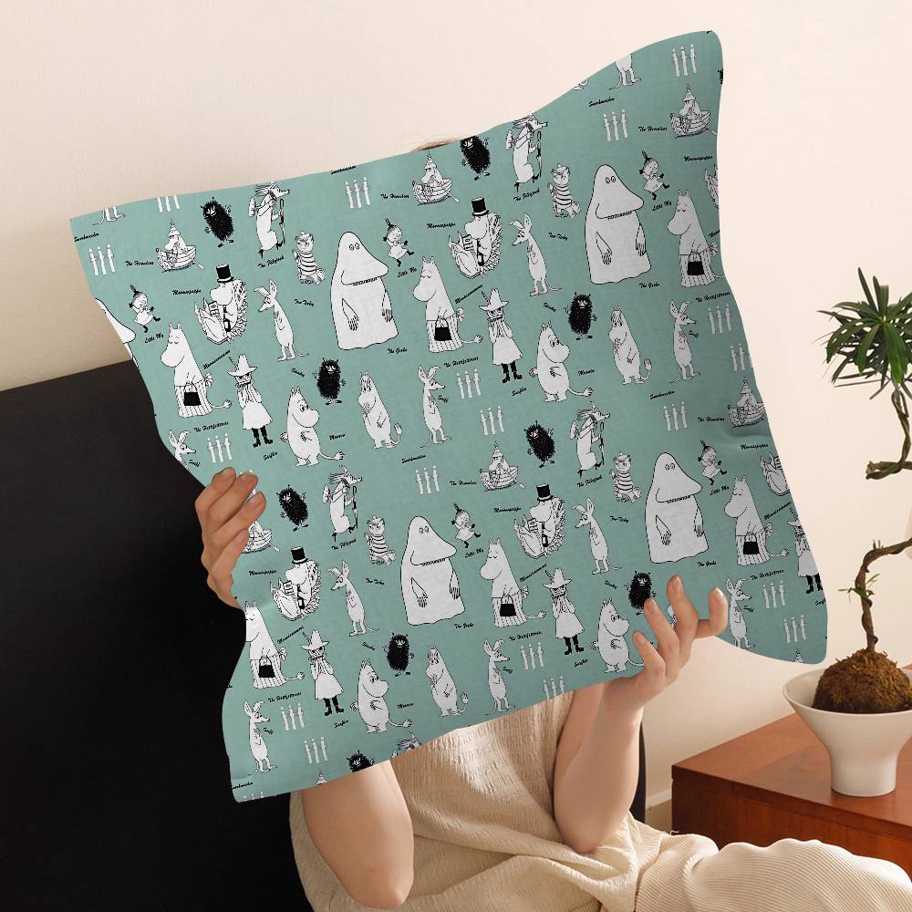 Cute M-Moomins Cushion Cover Inches Farmhouse Decor Home Throw Pillow Covers For Couch Decorations