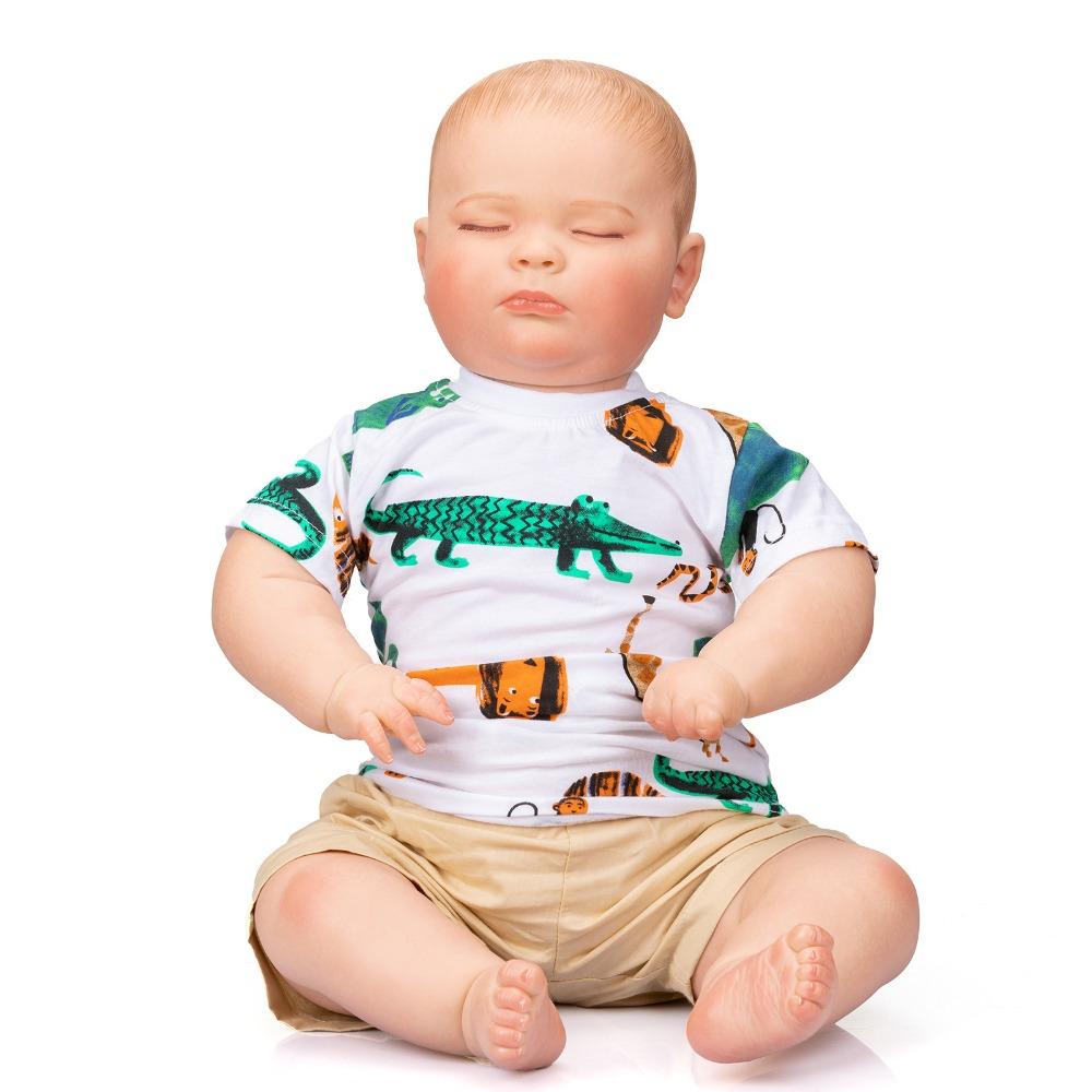 

60 см реалистичная кукла-реборн для малышей Джозеф, милая толстушка, спящая эмуляция, кукла-младенец, мягкое тканевое тело, лысые волосы, куклы для новорожденных детей, подарок на день рождения, Рождество 60cm cloth body