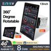 13" Rotating Single/Double Din Android Touchscreen Car Head Unit with Navigation & Backup Camera