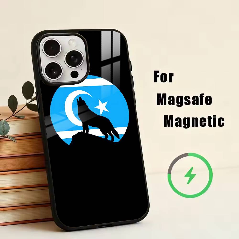 Türkischer Wolf Truthahn Flagge Handyhülle Für iPhone17,16,15,14,13,12,11 Plus,Pro Magnetisch Für Magsafe Kabelloses Laden