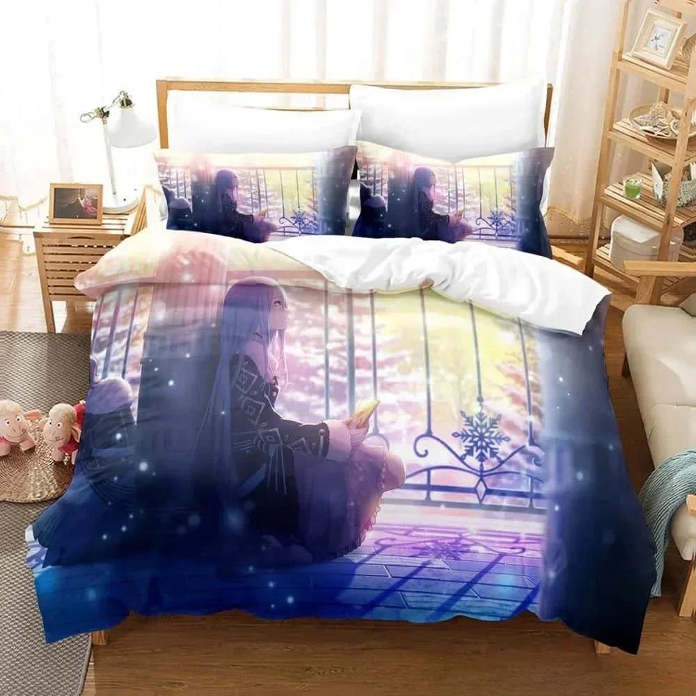 Comforter 3D Anime Kawaii Girls Yoisaki Kanade Bedding Set Printed With Bed Soft Queen King Size Bedclothes Home