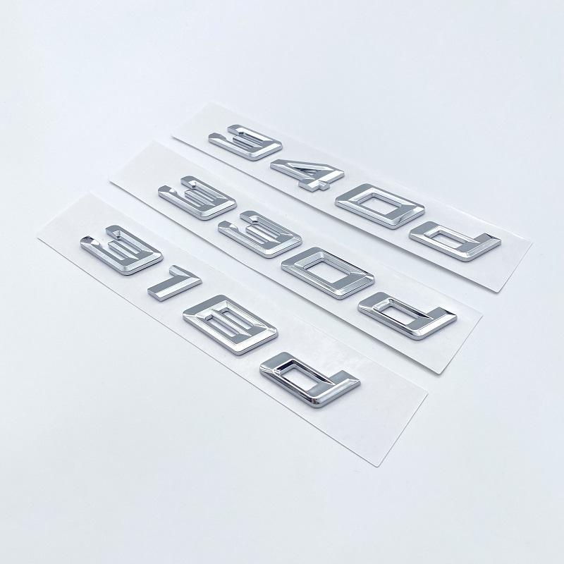 Nová čísla písma Písmena 316d 318d 320d 325d 328d 330d 335d Emblém GT ABS pro BMW řady 3 E90 E46 F30 Logo kufru auta