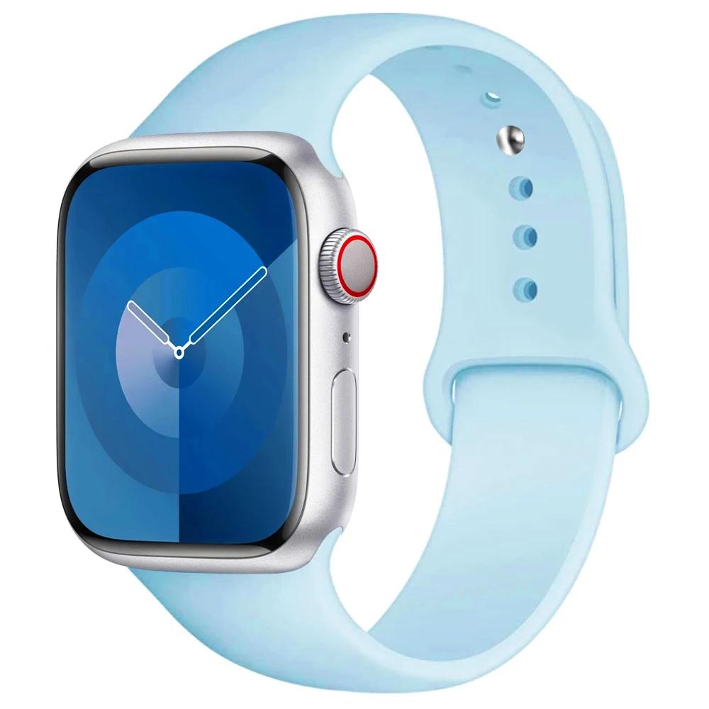 

Силіконовий Ремінець Для Apple Watch ремінець 44мм 45мм 40мм 41мм 42-46мм 49мм спортивний браслет iwatch серії 11-10-9-8 7 6 5 4 SE-Ultra 2/3 40-41-S11-10 42mm SM