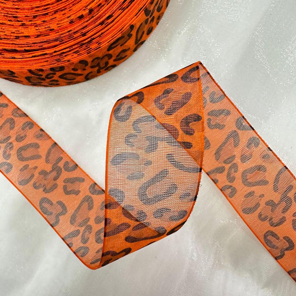 European & American Trend Leopard Print Letter Polyester Ribbed Edge Ribbon - Colorful Clothing & Home Textile Ribbon