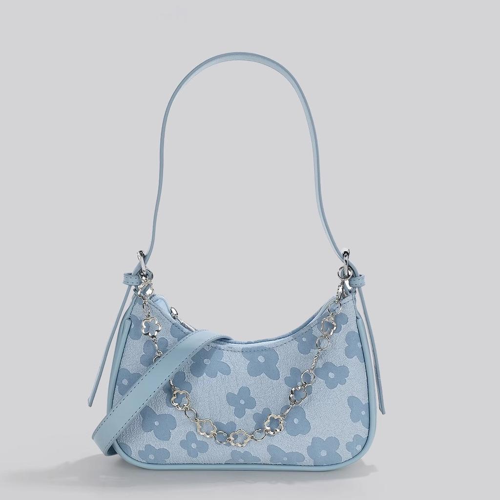 Chain Crescent-shaped Bag, Versatile Jacquard Small Bag, Single-shoulder Crossbody Bag, Underarm Bag