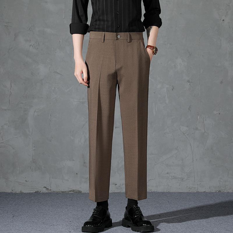 Summer men's casual pants straight loose men's business nine-point pants