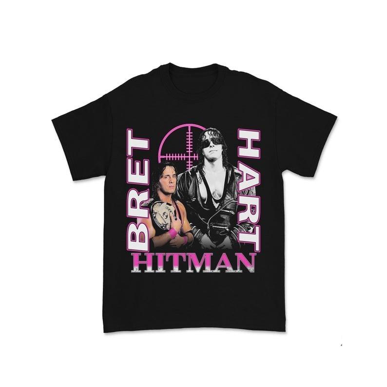 Bret Hitman Hart Wrestling WWF 90 s Bootleg T-Shirt NA506 Unisex T-Shirt L