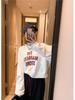 Women's Chung Bu Wan Letter Print Round Neck Long Sleeve Sweatshirt - Slim Fit, Autumn 2024 Collection