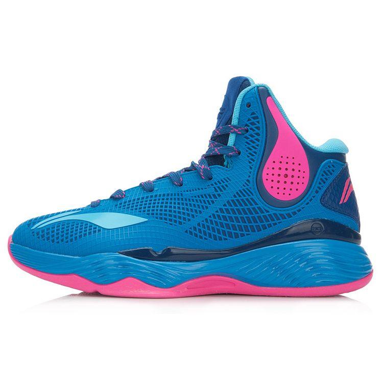 Li Ning Phantom Support High-Top Basketball Shoes Unisex Sneaker Blue Red ABAL003-4