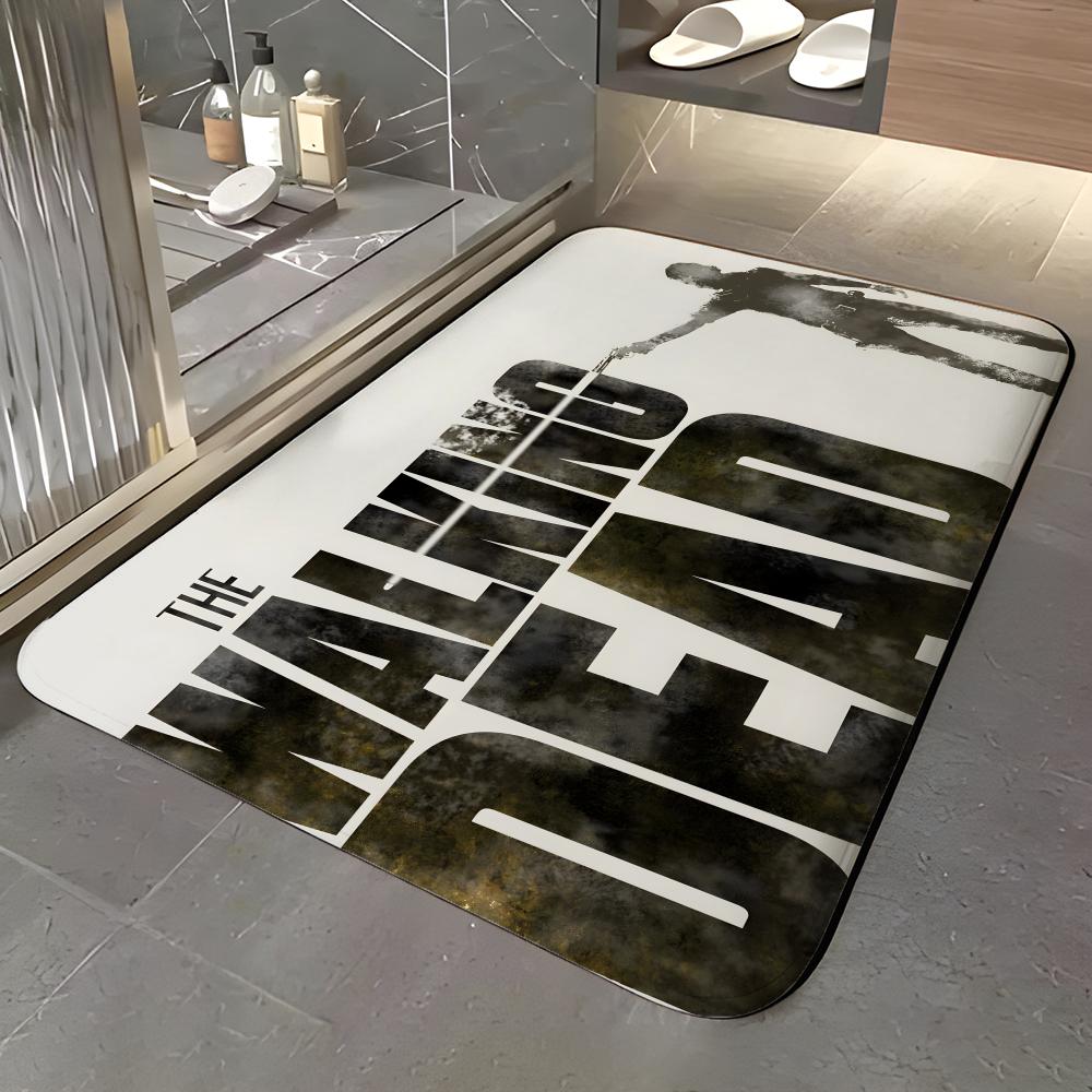 show T-The Walking Dead Floor Mat Soft Flannel Entrance Door Mat Non Slip Absorbent Bathroom Bedroom Floor Rug