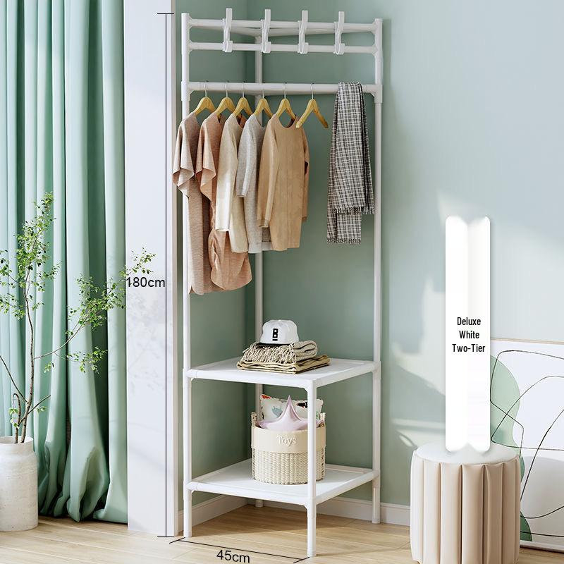 Corner Shelf Luxury Clothes & Hat Hanging Storage Rack - Space-Saving Detachable Wall Organizer for Shoes & Hats
