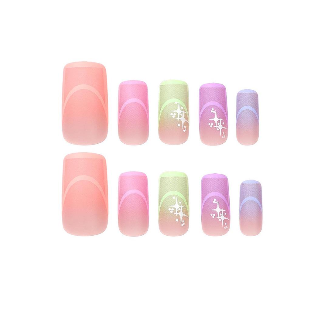 Cross-border Wearable Cute Rectangular Nail Stickers Manicure Fake Nail Tips