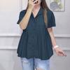 ZANZEA Women Turn Down Collar Summer Casual Short Sleeve Blouse