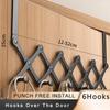 Scalable Hook Behind The Door Carbon Steel No Punching Required Cabinet Coat Hook Waterproof Wear-resisting Bedroom Storage Rack