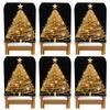 2/4/6pcs/set Black Gold Christmas Tree Chair Cover Table Decoration Dining Seat Chair Covers Dining Room Bar Party Banquate