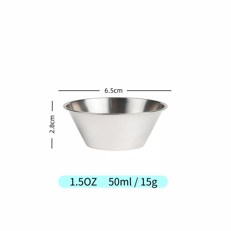 304 Stainless Steel Gold & Silver Dipping Sauce Cup, 1.4 oz Round Snack Bowl