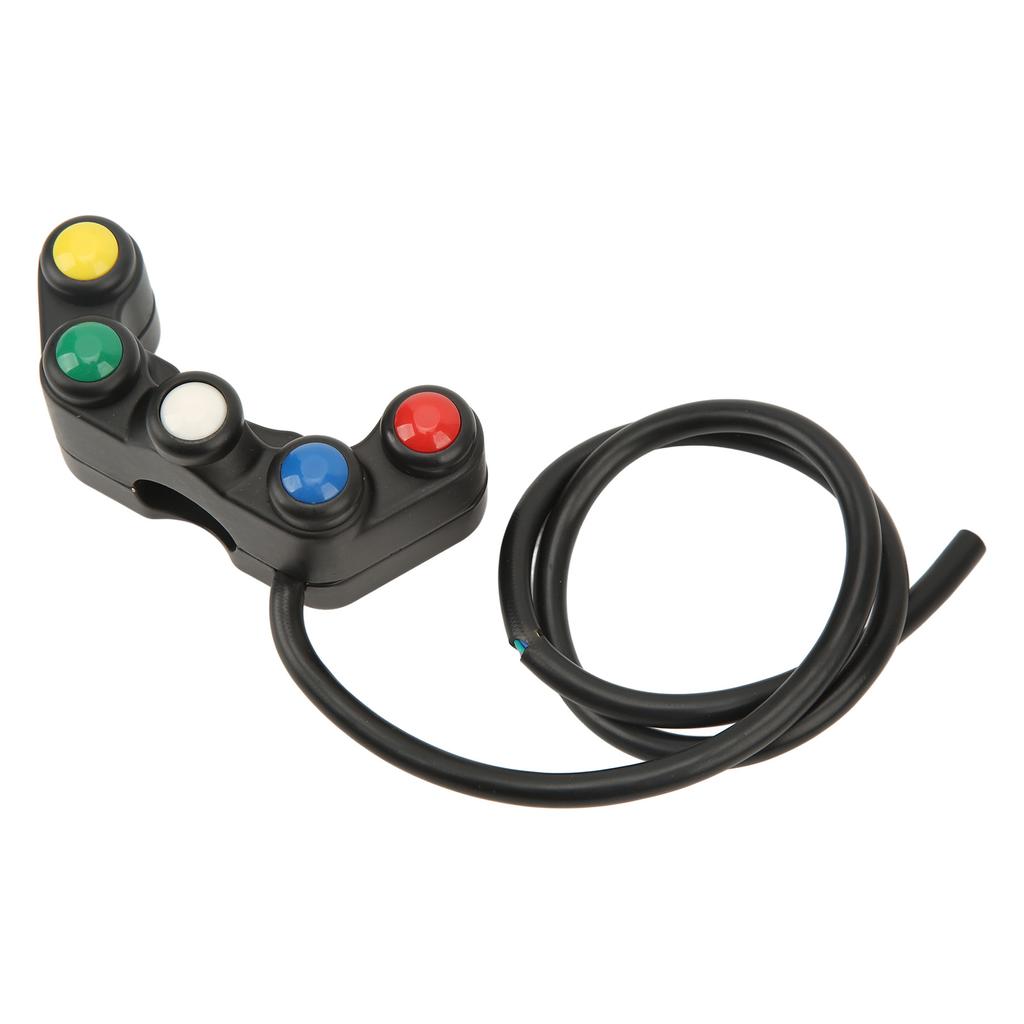 Motorcycle 5 In 1 Switch Control Handlebar Electric Tricycle 5 Color Horn Headlight Handlebar Switch Universal