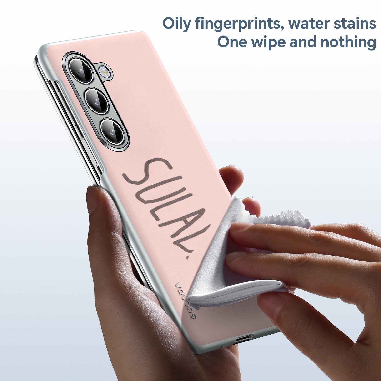 

SULADA For Samsung Galaxy Z Fold6 5G Case Leather Back Cover Compatible with MagSafe Hinge Protection White