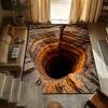 2D Optical Illusions Deep Pit Visual Effect Area Rug Soft Non Slip Living Room Carpet Funny Hole Home Decor Floor Protection Mat