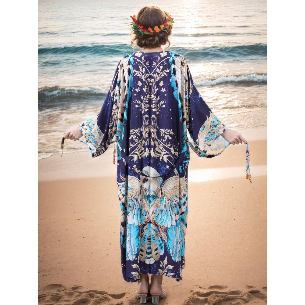 Rochie Caftan Boho Mărime Mare, Rochie Maxi Cover Up pentru Femei