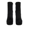 Suede Ankle Boots For Women High Chunky Heel With Platform Side Zipper Stylish Autumn/Winter Shoe Trendy Comfortable